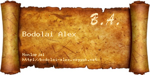 Bodolai Alex névjegykártya