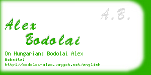 alex bodolai business card
